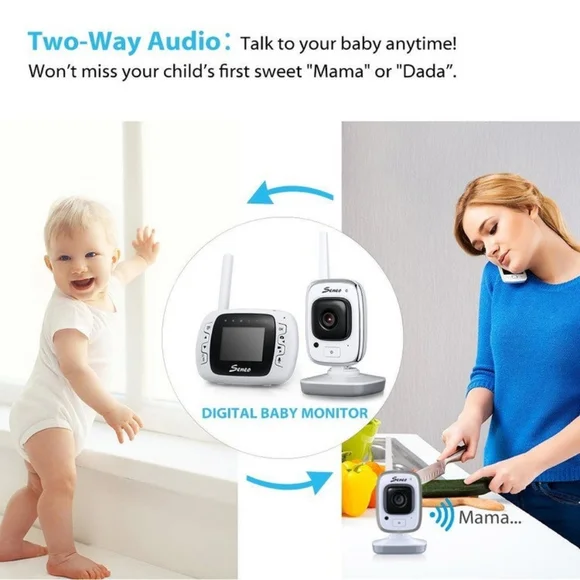 Seneo Video Baby Monitor, Wireless Baby Monitor Camera With Remote Home Monitori